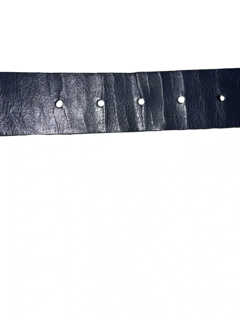 Tommy Hilfiger Men’s Blue Embossed Logo Belt Size M 34-36 Silver Buckle